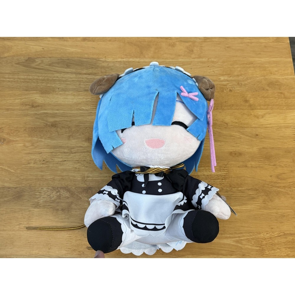 Taito Re:Zero Rem Big Plush Stuffed Toy Doll Blue Hair Maid Outfit JAPAN Anime